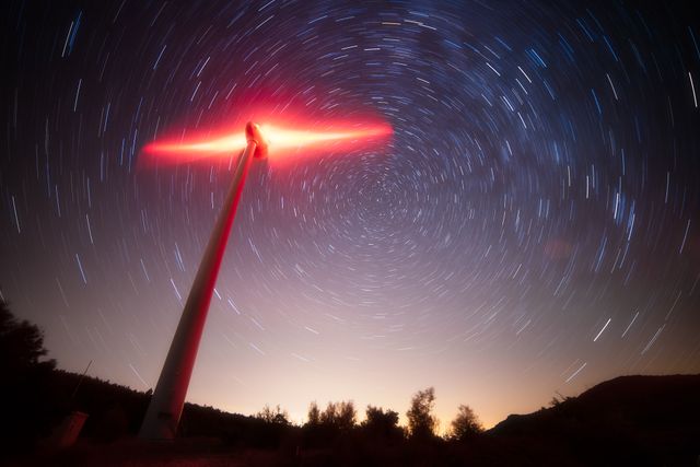 Eolienne nocturne